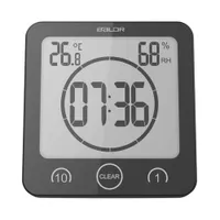 Waterproof Shower Clock with Alarm Indoor Thermometer Hygrometer Digital Bathroom Clock Kitchen Clock Countdown Timer