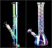 Tall Glass Bong Color Water Bongs Hookahs Downstem Perc Bubbler Ash Catcher Comb Dabber Heady Rig Recycler Dab Smoke Water Pipe med 14 mm