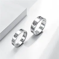 2021 Design de anel de ouro para homens Loves Love Titanium Steel Diamond Luxury Mens Designer Silver Rings Women Designs Jóias de moda WO248K