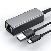 5pcs/lotes micro USB a RJ45 Adaptador de cartão de rede 10/100 Mbps Ethernet 2.0 LAN Switch para Fire TV Google Chromecast2398