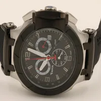 Kwarc chronograf Zegarek Mężczyzny T-RACE WRISTWATCH Portatil T0484172705702 Watches Black Gumh Band Couturier 1853209X