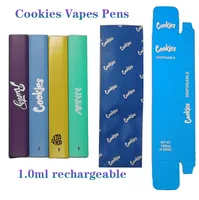 Cookies Disposable Vapes Pens Cartridges Pods 1.0ml E cigarette Rechargeable Battery Empty 280mAh Snap-on Pods Vape Carts Top Quality Starter Kits