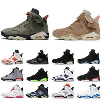 Top Quality Jordns Jumpman Men Basketball Shoes 6 British Khaki Infrared Unc Flint Hare 6s Sneakers Mens Trainer Size Us 7-13 Chaussures