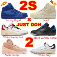 Баскетбольная обувь 2023 2S High Just Don Mens Beach Arctic Orange Black Varsity Royal 2 Низкие белые серые университеты Красный синий Blanc Noir Varsit Rouge Rouge Trainers Trainers Us 13