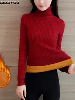 Sweater Aidayou Kadın Kış Sweaters Polar Kadın Gündelik Kore Sıcak Yumuşak Güvey