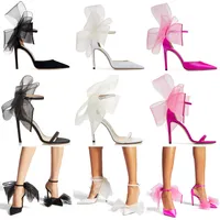 Dames Luxe Schoenen Designer Hoge Hakken Glitter Triple Black Naakt Roze Wit Paars Violet Patent Lederen Suède Fashion Party Wedding Shoe