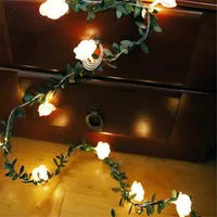 Strings 10 20 40leds Rose Flower Led Fairy String Lights Battery Powered Wedding Valentine's Day Event Party Garland Decor LuminariaLED