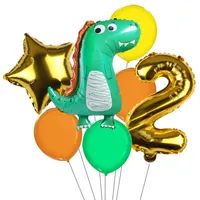 Dinosaur Pentagram Numéro Balloons Set Latex Anniversaire Mariage Anniversaire à thème Fête de fête de fête de décoration MJ0747