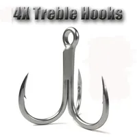 Big Game 4x #6 #50 Anti -Starust Treble Hook Super Sharp Triple Anchor Ganchs para Sea Trolling Fishing Saltwater Lure Fishhooks 220702