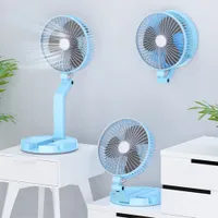7 inch Multifunction Rechargeable USB Fan LED Lighting Desk Fans Portable Folding Fan with Night Light Rotate Around 180° & Adjust up-down 90° for Living Room Bedroom