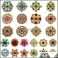 Pins Brooches Jewelry 12 24Pcs Lot Brooch Pin Bouquet Crystal Butterfly Eye Heart Crown Star Flower Wing Bow For Women Broach Pins Set Drop