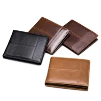 محافظ الرجال محفظة جلدية قصيرة الرجعية أعلى طبقة متعددة بطاقة حقيبة الرجال عملة محفظة