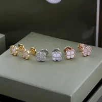 Clover Küpe Tasarımcı Küpe Kadın Lüks Mücevher Küpe Küpe Mücevherler Toptan Kadın Mücevher Bijoux Femmes Altın Takı Orecchini Di Marca
