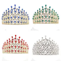 Luxo multicamadas solteira coroa real da coroa de casamento Tiaras jóias de jóias de jóias de cristal DiADEM PROM PROM PROMENTO ACESSÓRIOS DE PERMOTEMENTO DE PROM