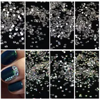 Nail Art Decorations 1440pcs/bag Flat Back Crystal Ab Glue On Non Fix Rhinestones For Nails Diy Accessori Prud22