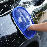 Décorations intérieures Car Nettoyage Laine Soft Wash Cleaning Glove Accessoires Brosse Boucle de moto