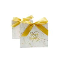 Yeni Mutlu Yıllar Hediye Kutusu Şeker Kutusu Ambalaj Küçük Kağıt Çikolata Kutuları Hediyeler için Doğum Günü Duş Partisi J220714