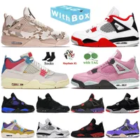 Classic Camo 4s Mens Womens Basketball Shoes Valentine's Day Pink Union Fire Red Thuner University Blue Black Cats Jumpman 4 Sneaker J4 J4s Designer Trainers With Box