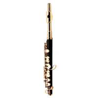 Professionelle C-Key Piccolo halbgroße Flöte Cupronickel Gold plattiert Piccolo mit gepolstertem Gehäusereinigungsstuchstäbchenschraubendreher