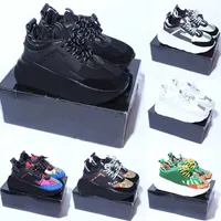 Designer Sneakers Chain Reaction Casual Shoes Italy Reflective Trainers Men Women Sneaker Triple Black White Multi-Color Suede Shoe