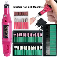 Professionell nagelborrmaskin Electric Manicure Milling Cutter Set Nail Files Drill Bits Gel Polish Remover Tools TRHBS-011P-1 220711