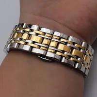 Bande di orologi in acciaio inossidabile da 7Beads in acciaio inossidabile in argento e oro mixed end bande di guardia 14mm 16mm 18mm 20mm 22mm 2206y