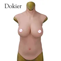 Dokier Crossdresser 현실적인 실리콘 유방 형태 가짜 가슴 플레이트 인핸서 가슴시 메일 트랜스 젠더 드래그 퀸 크로스 드레스 H220511
