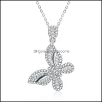 Pendant Necklaces Pendants Jewelry Fashion White Gold Plated Zircon Butterfly Luxury Engagement Necklace Drop Delivery 2021 O4Iqc
