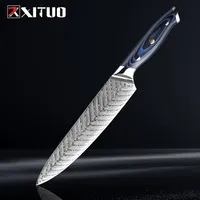 Xituo Hoge kwaliteit 8 inch Damascus Chef Knife AUS10 Roestvrij stalen keuken255c