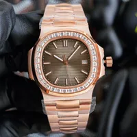 남성 시계 자동 기계식 시계 40mm 다이아몬드 베젤 방수 비즈니스 손목 시계 Montre de Luxe