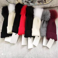 Adults Thick Warm Winter knitted hat Hats For Women Soft Stretch Cable Pom Poms Hats Womens Skullies Beanies Girl Ski Cap Hairball202Q