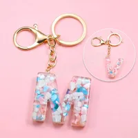 Fashion Creative 26 Initials Letter Pender Key Chain Resin A-Z Keyrings Car Sac Ornement Charmes Key Ring Simple Cute Party Gift