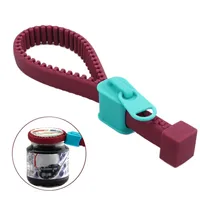 Zipper shape can opener household kitchen multifunctional durable silicone non-slip lid opener labor-saving jar openers canister