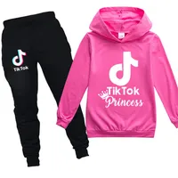 Tiktok Princess Girls Tracksuit Teen Kids Hooded Sweatshirt and Pants Jogger Clothing Sets Boys Sports Clothing272Z