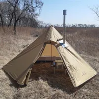 Tende e rifugi Bushcraft Pyramid Tent Tenda leggera 4 Stagione Ripstop Nylon Camping con Camino Hole Shelter Shelter Shelter BackPacking
