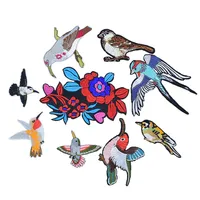 10pcs Vögel und Blumenflecken für Kleidungssäcke Eisen auf der Übertragung Applique für Jeans diy nähen auf Stickerei Patch252z