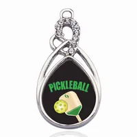 Pickleball Circle Charms Copper Pendant For Necklace Bracelet Connector Women Gift Jewelry Accessories277p