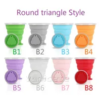 Outdoor travel cup silicone folding Tumblers 8 color Telescopic mouthwash cups Creative portable Foldable sports mug T9I002039