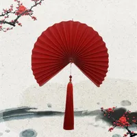 Party Favor Chinese Red Paper Folding Dekoracja ściany Wisząca Pakiet Wiszący Duże wydrukowany prezent złożony dekoracyjne fanowie1322J