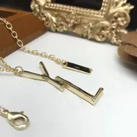 Luxury Fashion Choker Necklace Designer Jewelry Wedding Diamond 18K Gold Plated Platinum Letter Pendants Chains Necklaces