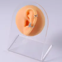 보석 파우치 백 유연한 인간 귀 모델 표시 부드러운 실리콘 코 내장 젖꼭지 혀 시뮬레이션 디스플레이 교육 도구 주류 조정