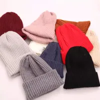 Unisex Fashion Knitted Cap Autumn Winter Men Cotton Warm Hat Skullies Brand Heavy Hair Ball Twist Beanies Solid Color Hip-Hop Wool Hats