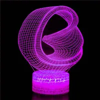 Light Lights Creative Loop 3D Illusion Stereo LED LED Artrict Artist Graphic Novelty Lighting Home Decoration Lava USB Lamp