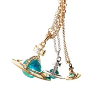 Nanace - Empress Dowager Mini color bead three-dimensional earth planet Necklace color diamond neck chain