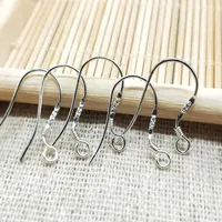 500PCS 925 Sterling Silver Earring Findings Connectors Fishwire Hooks Jewelry DIY 15mm fish Hook Fok Coil Ear Wire 67 J2318t