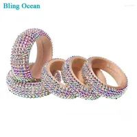 Bangle Crystal AB Rhinestone Bracelet 5 Rows 6 Latin Belly Dance Jewelry Hand Cuff Bellydancing Lars22