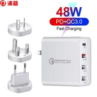 48W Multi USB Fast Charger Quick Charger QC 3 0 Type C PD Charger For iPhone XS X 12 11 Pro Max MacBook Carregador243s