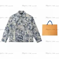 FW22 Erkek Tasarımcılar Ceketler Bitki Çiçek Tam Baskı Denim Ceket Dış Giyim Sokak Giyim Giyim Kadın Giyim Çiftler Sevgililer Katlar Katlar