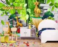 Custom papel de parede 3D Photo wallpaper for bedroom Animal park cartoon children's room walls stickers mural