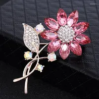 Pins Brooches 2022 Lucky Pink Enamel Flower Female Hijab Pin Corsage Brooch For Women Wedding Dress Badge Accessories Jewelry Seau22